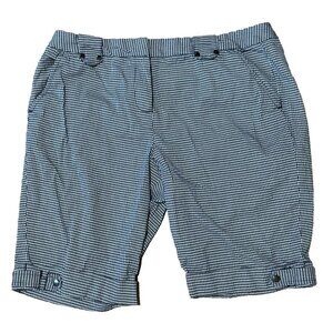 NEW Vtg Larry Levine Gingham Short Blue Plus Size Checker Bermuda Long Plaid 14